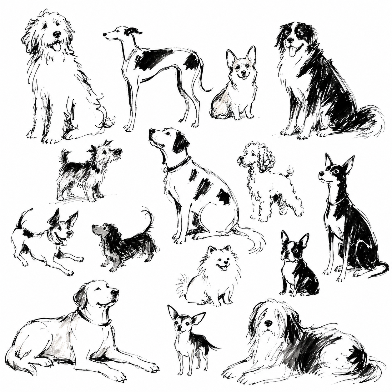 Different kinds of dogs